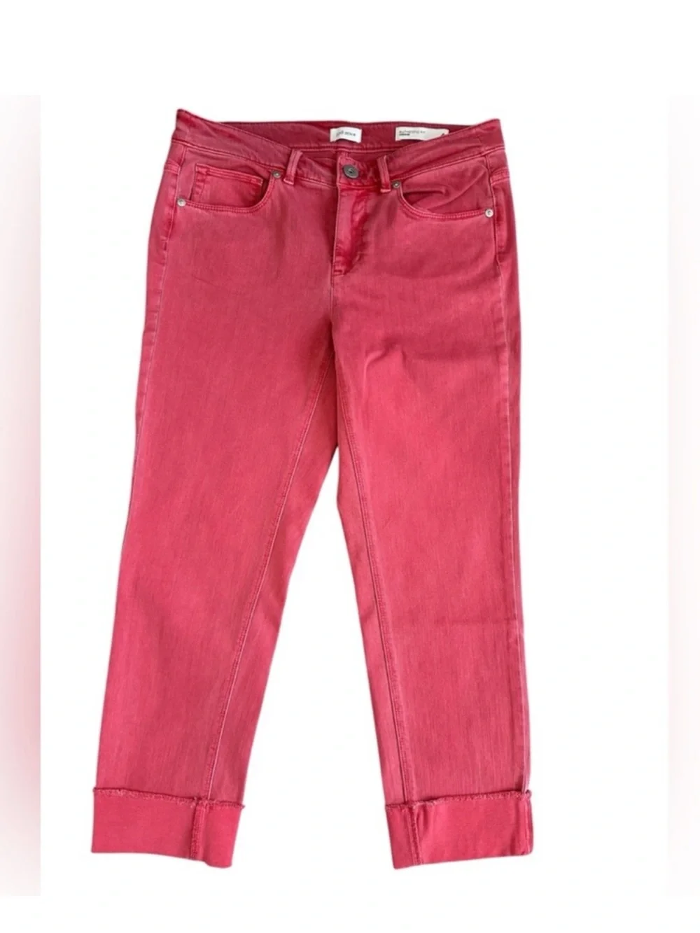 J. Jill Denim Authentic Fit Cropped Jeans Women’s 4 Coral Pink Stretch Cuff
